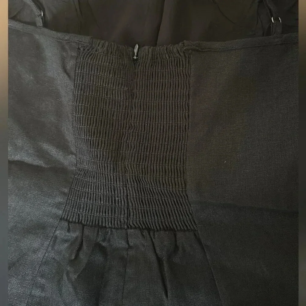 NWT Reformation Ciara Linen Sleeveless Jumpsuit Relaxed Leg Black | size 0 - Picture 5 of 11